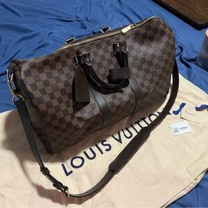 Louis Vuitton Keepall Bandouliere 45 Damier Ebene Duffle